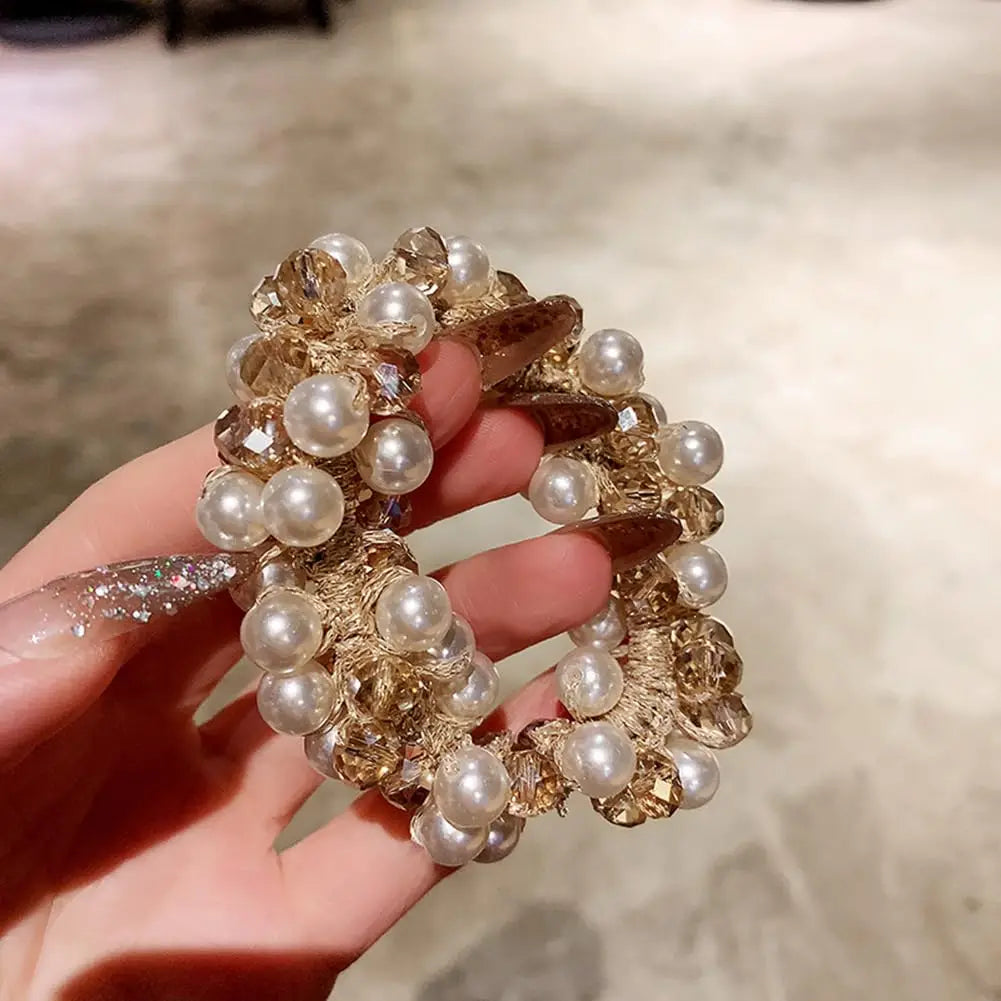 Élastiques à cheveux en perles de cristal, chouchous, élastiques à cheveux, porte-queue de cheval en perles, attaches de poignet, chouchous, accessoires pour cheveux