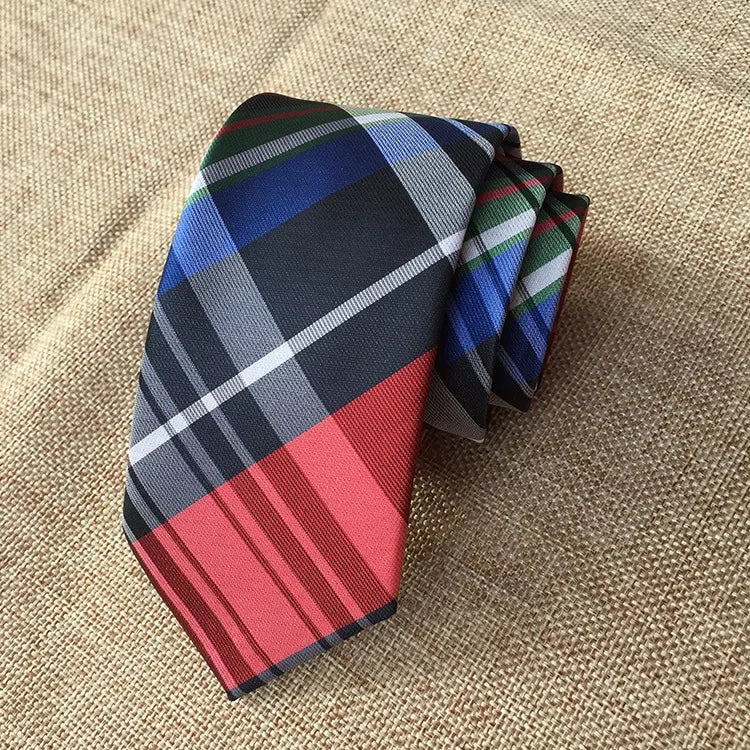Mans 6cm Skinny Ties Striped Plaid Neckties Fashion Tie Jacquard Classics Business Mens Wedding Party Dress Woven Slim Tie