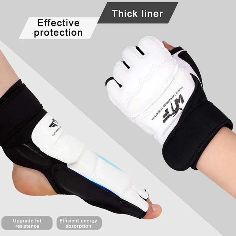 Gants en cuir pour taekwondo, sparring, karaté, protège-chevilles, équipement de protection, boxe, arts martiaux, protège-mains