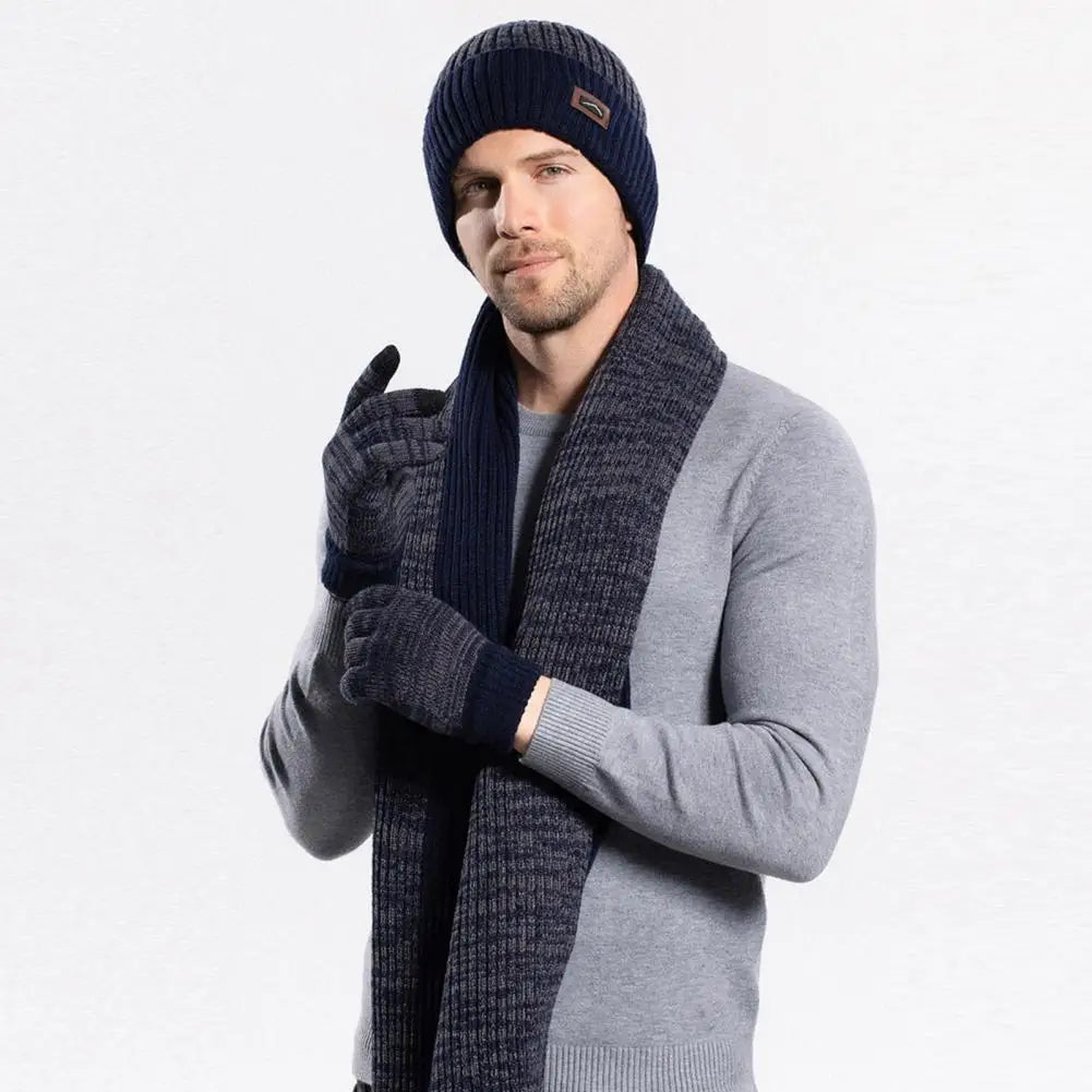 Écharpe longue tricotée pour femme, bonnet d'hiver ultra-épais doublé en polaire, bonnet chaud d'hiver, gants, écharpe, ensemble super doux pour homme