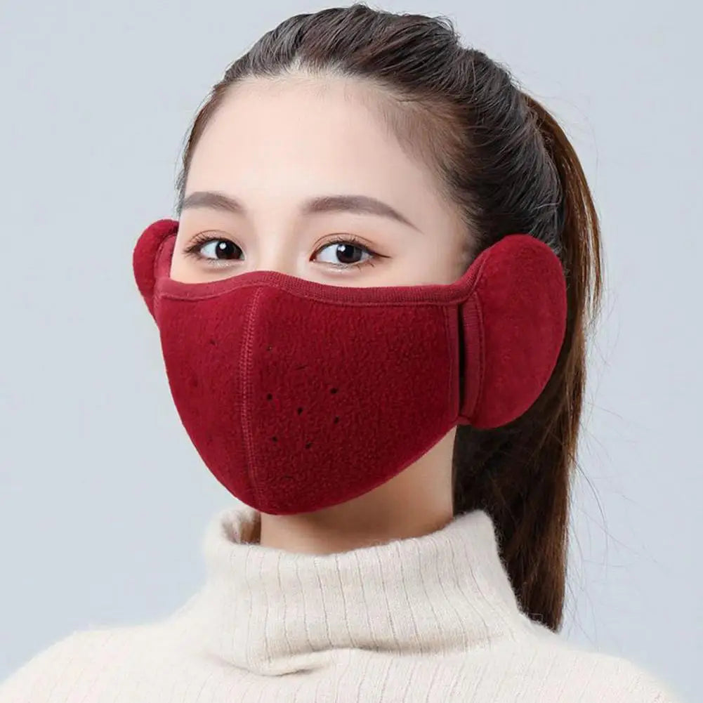 Masque d'hiver chaud avec cache-oreilles pour moto, cyclisme, ski, randonnée, équitation, sport, thermique, coupe-vent