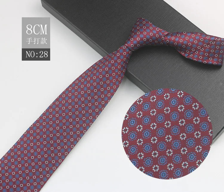 Cravate à fleurs en grille, tissée en gros, 8 cm, accessoires de mariage, bleu, homme, pois, cachemire, convient aux groupes, fêtes, bureau