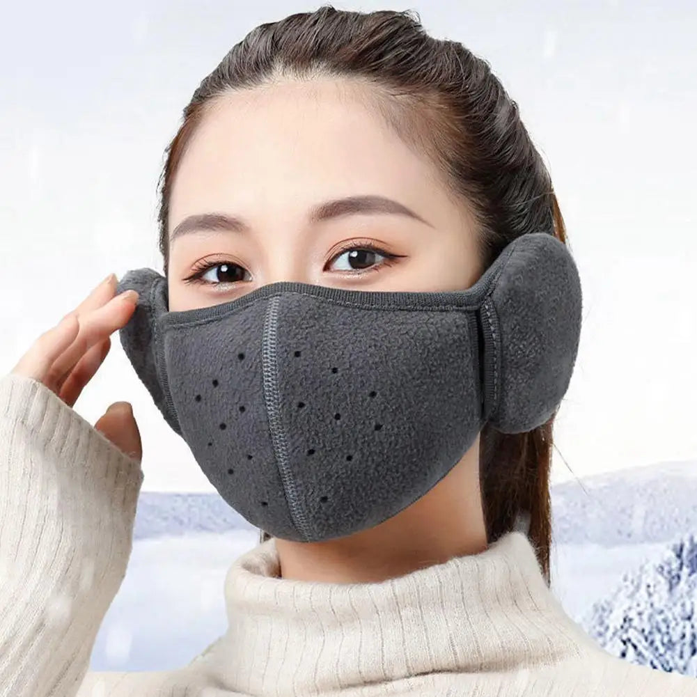 Masque d'hiver chaud avec cache-oreilles pour moto, cyclisme, ski, randonnée, équitation, sport, thermique, coupe-vent