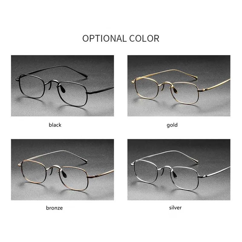 Vintage Small Square Oval 6.5g Ultra-Light Pure Titanium frame ,KJ45|Thin Frame of Golden Wire|For Men and Women