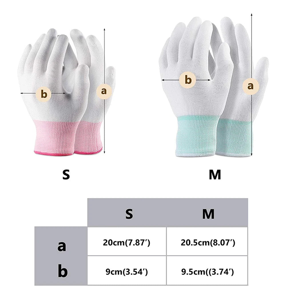 2 pares de guantes de acolchado para máquina de acolchado de movimiento libre, guantes de acolchado de nailon ligeros para coser y tejer.