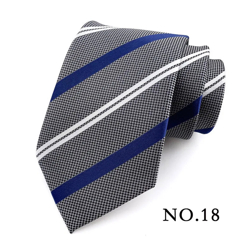 Cravate pour homme 8 cm, motif rayé, jacquard tissé, cravate Ascot, pour homme, pour fête de mariage
