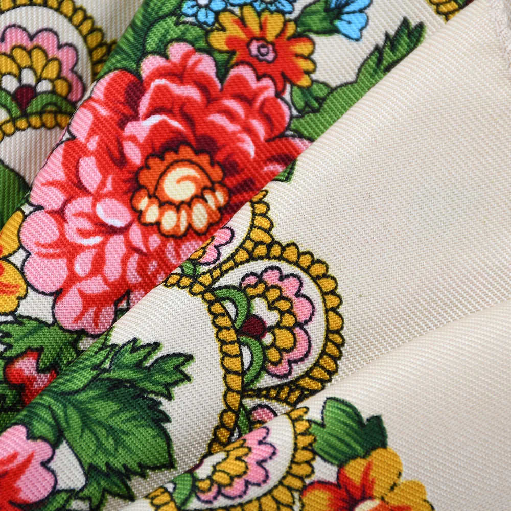 Foulard carré national russe de luxe pour femmes, 70 x 70 cm, imprimé floral, bandana, châle, bandeau, foulard, hijab, foulard