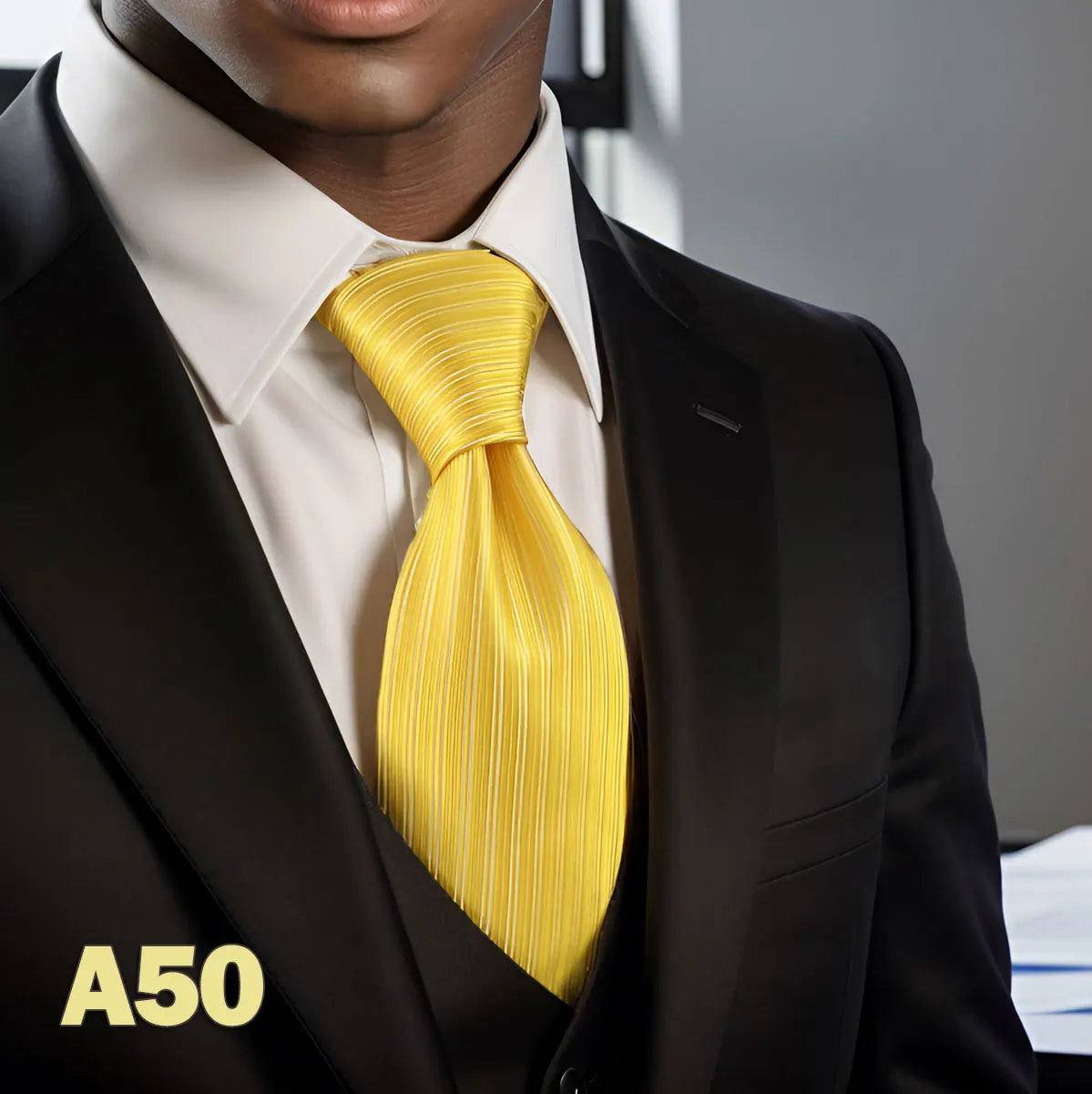 Cravates classiques jaunes et marron pour hommes, tenue de soirée, mariage, école, livraison directe