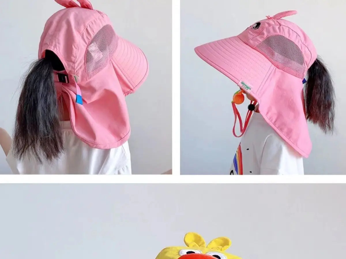Kid Hat Summer Cap Sun Kindergarten Children UV Protection Baby Boys Girls Sun Caps Going Out Beach Large Brim Fisherman M9