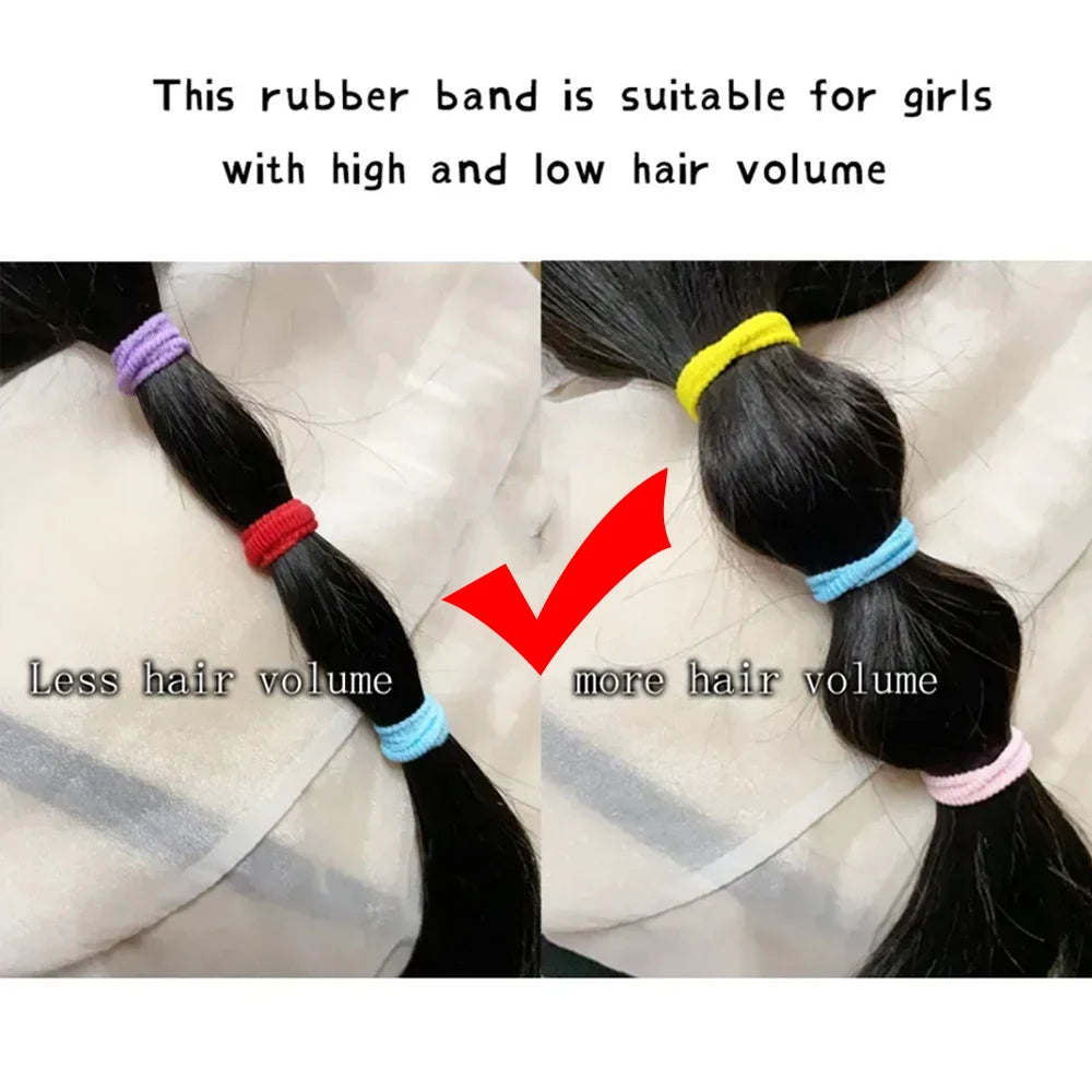 LOVEKIKI 50Pcs Elastic Hair Bands Girls Hair Accessories Mini Colorful Nylon Headband Kids Ponytail Holder Scrunchie Ornaments