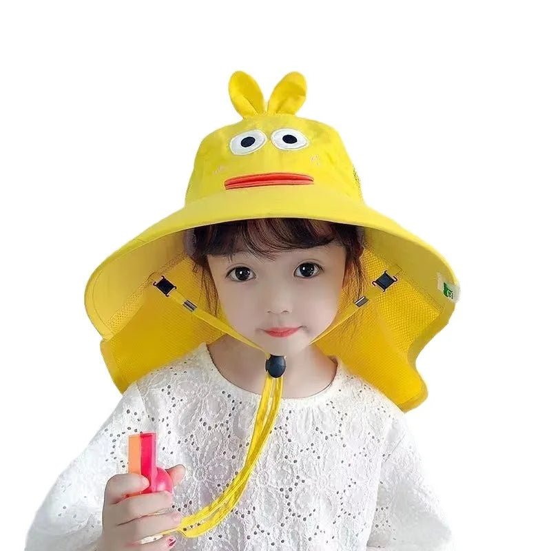 Kid Hat Summer Cap Sun Kindergarten Children UV Protection Baby Boys Girls Sun Caps Going Out Beach Large Brim Fisherman M9