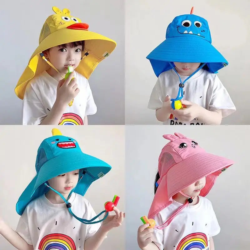 Kid Hat Summer Cap Sun Kindergarten Children UV Protection Baby Boys Girls Sun Caps Going Out Beach Large Brim Fisherman M9