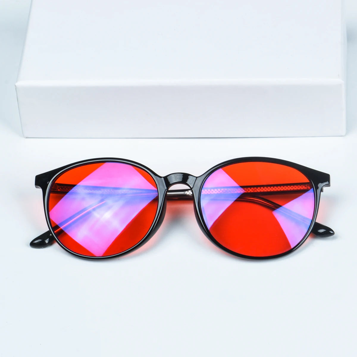 red glasses red blue light glasses for better sleep blue light blocking glasses orange lenses Tr90 women eyeglasses SH2022
