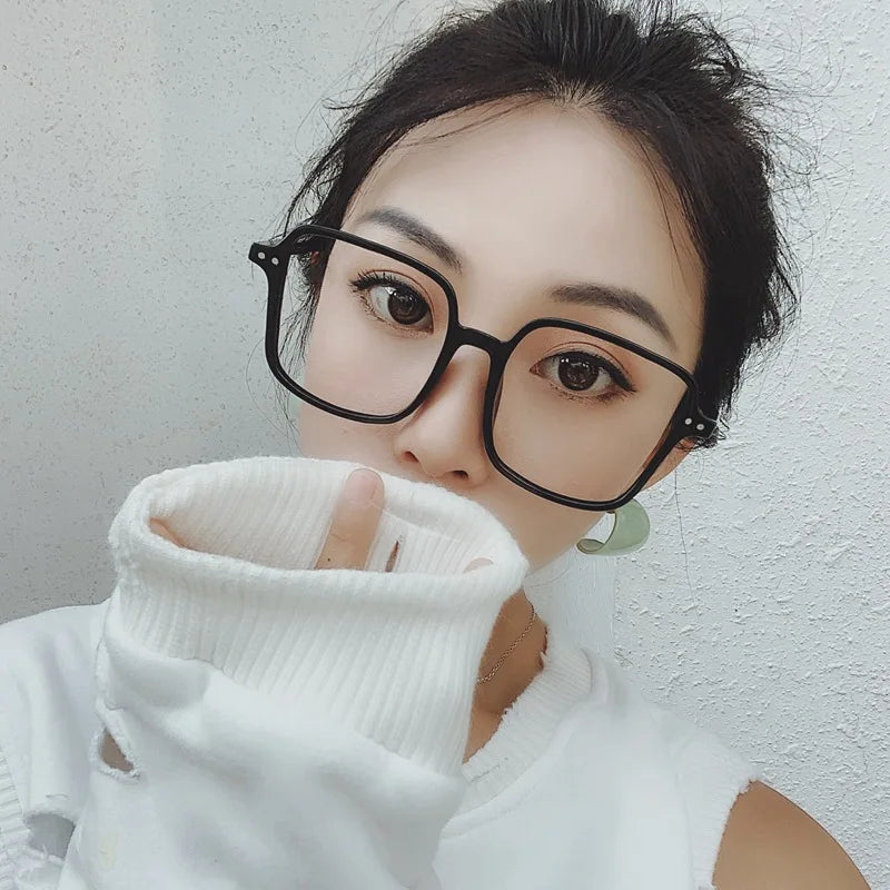 Blue Light Blocking Men Women Glasses Fashion Square Shape Big Size Glass in Trend Trendy Glasses Frame Women
