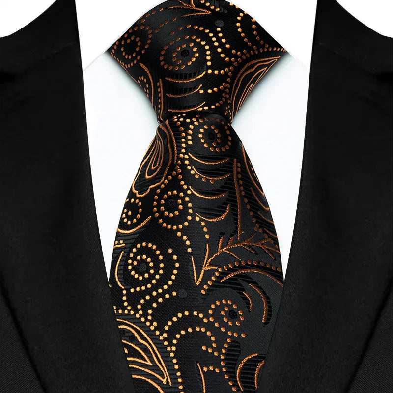 Cravate classique en cachemire pour homme, motif floral de luxe, motif à pois, 8 cm, jacquard, pour homme, pour affaires, mariage, fête, accessoire de tous les jours