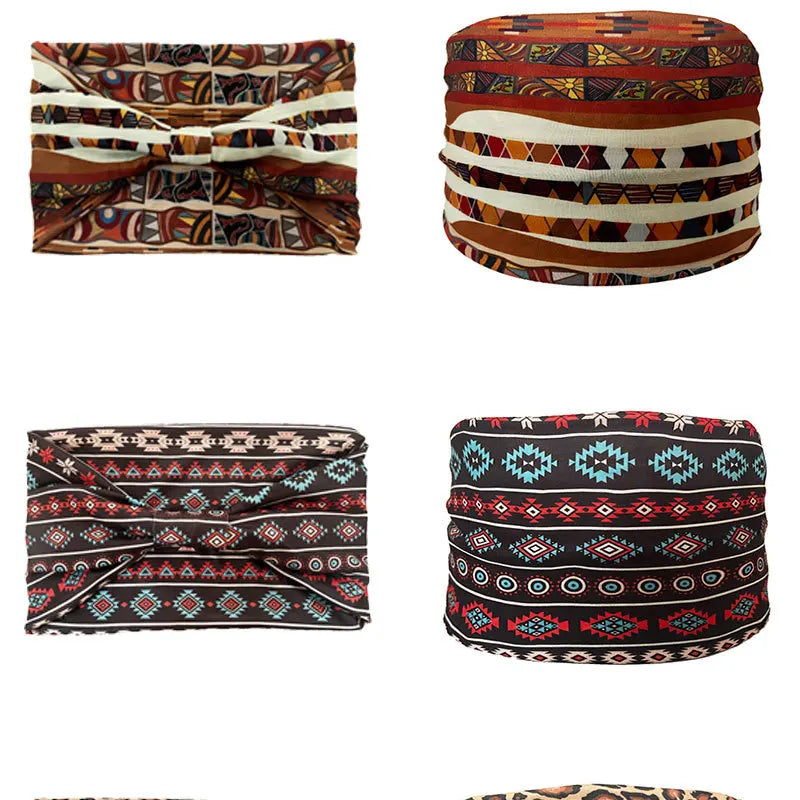 Boho Headbands For Women Fashion Wide Headscarf Bohemian Yoga Workout Head Bands Hair Accessories Band