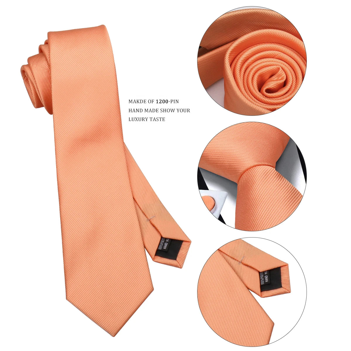 Ensemble de cravates en soie de luxe pour hommes, cravate, mouchoir, boutons de manchette avec anneau en métal doré, broche, costume, fête de mariage, accessoires pour hommes