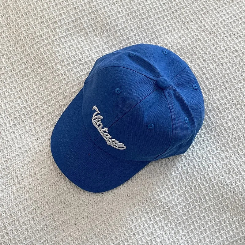 Embroidered Letter Vintage Kids Baseball Cap Toddler Sun Hats For Boy Girl Spring Summer Snapback Baby Hat