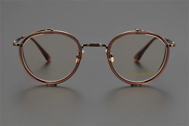 Exquisite Titanium Handmade Glasses Frame Mens Women Retro Square Spectacle Frames Eyeglasses Japanese Design Oval Round Eyewear