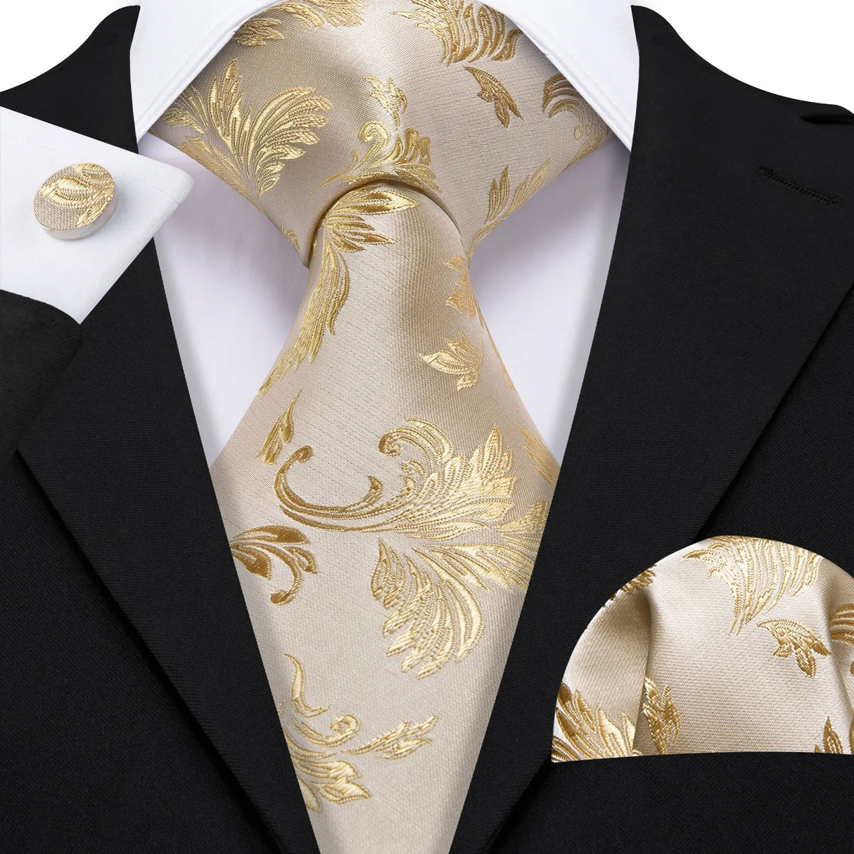 Ensemble élégant de cravates et boutons de manchette en soie à fleurs multiples pour homme, cravate jacquard à fleurs pour mariage, entreprise, fête, événement, Barry.Wang