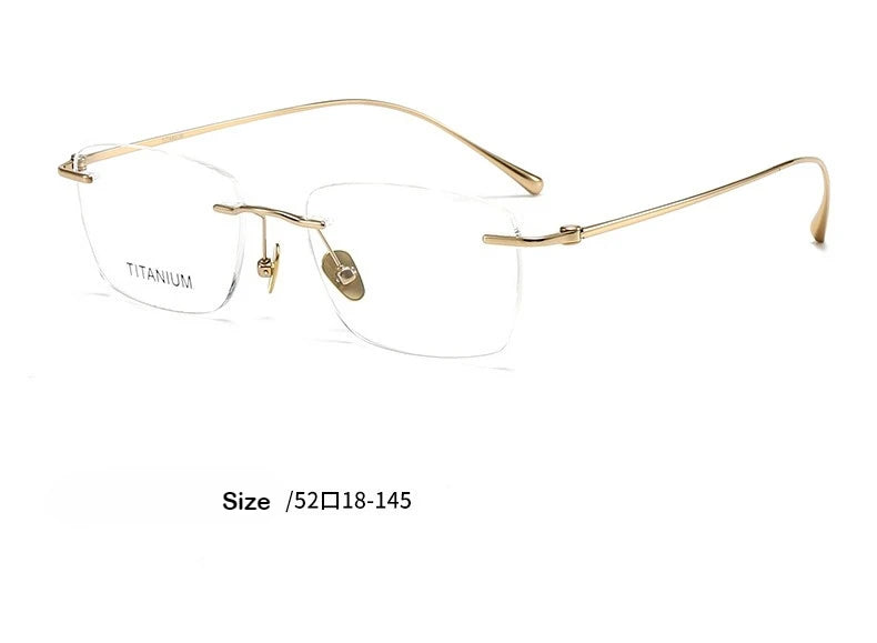 Fashionable and Simple Frameless Titanium Alloy Business Men's Glasses Personalized High-quality Women's Frames Suitable Myopia