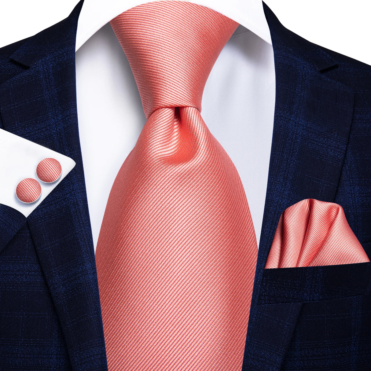 Cravate de mariage en soie unie bleu clair Hi-Tie pour homme, design tendance, boutons de manchette élégants, pour affaires, fête, livraison directe
