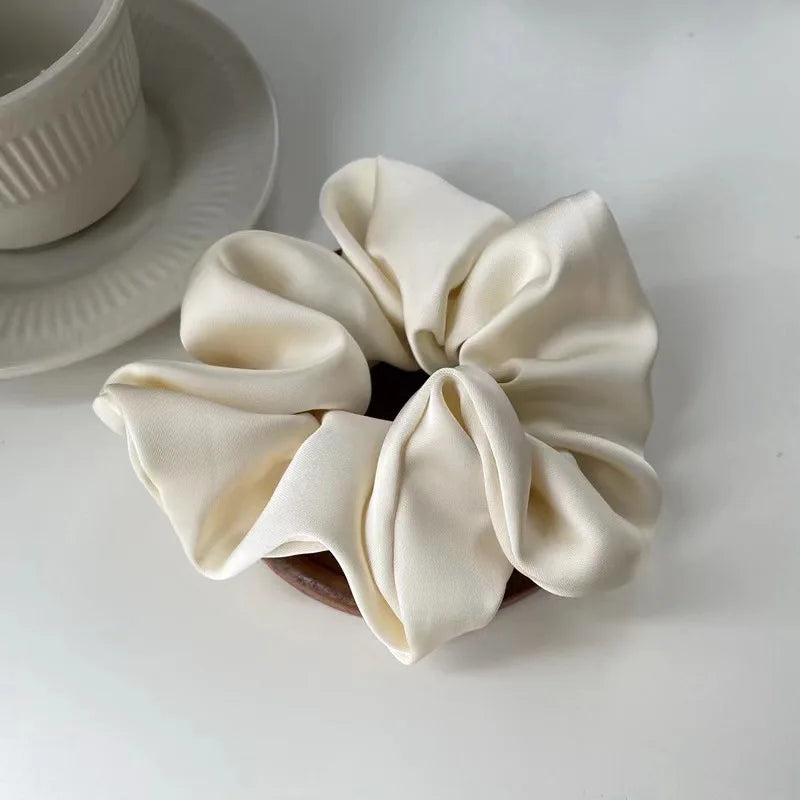 Elegant Silk Elastics Hair Band Solid Color Scrunchies for Women Girl Ponytail Holder Hair Rope Korean Hairband Hair Accessoires