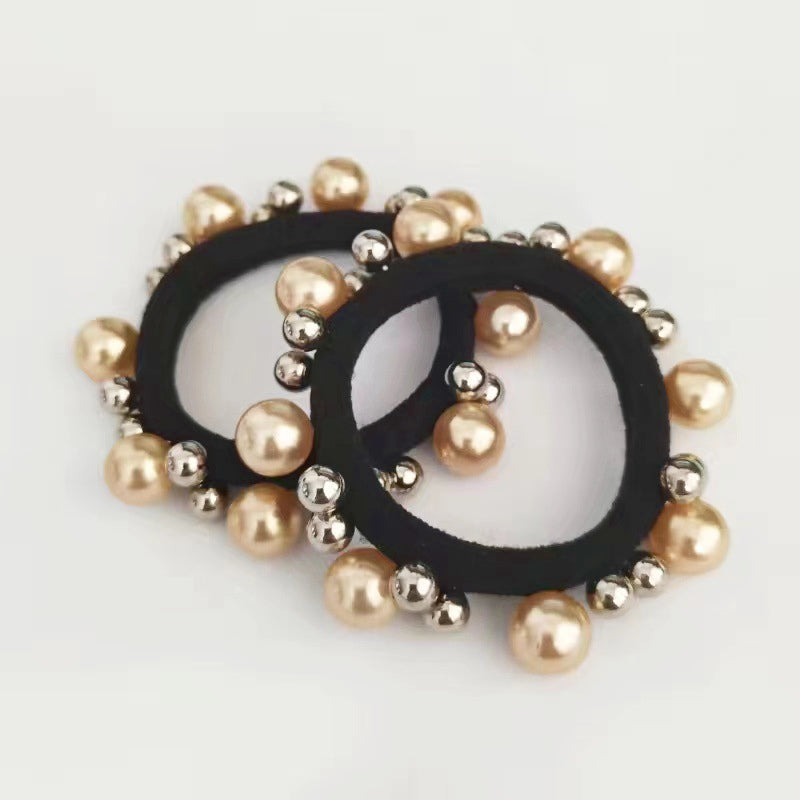 Korean Elastic Streamer Pearl Hair Ties Rope Female Students Bands Ins Rubber Accessories for Women