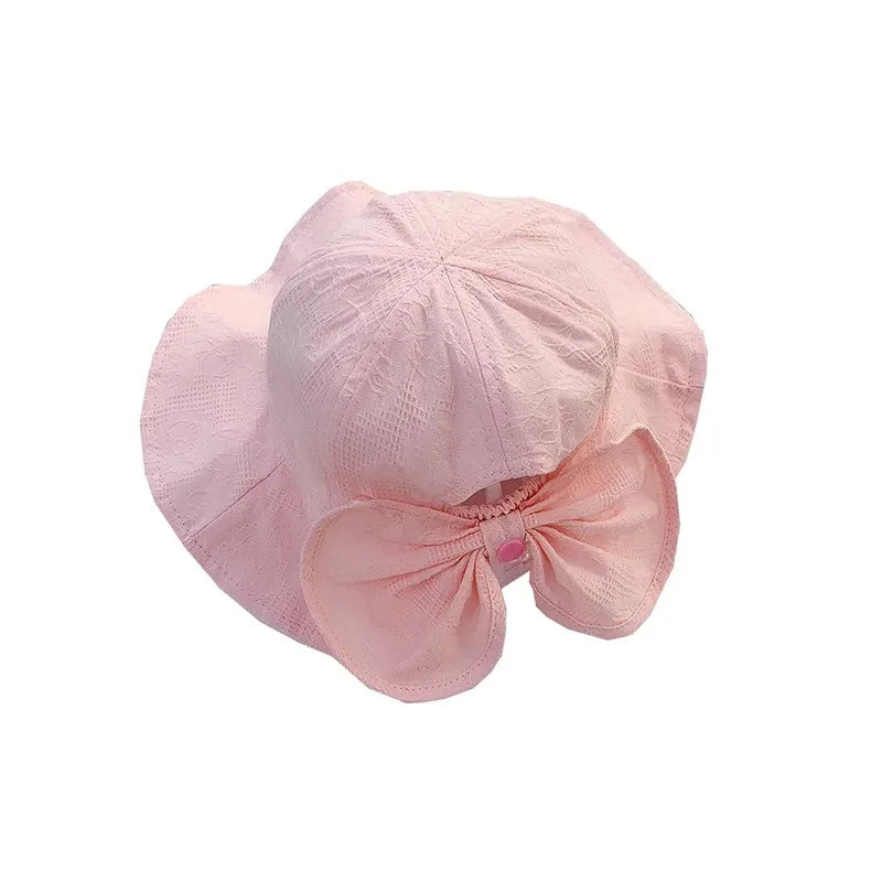 Chapeau de princesse pour bébé fille, grand nœud, casquette d'été pour bébé fille, chapeau de soleil à large bord pour voyage, accessoires pour enfants de 1 à 3 ans