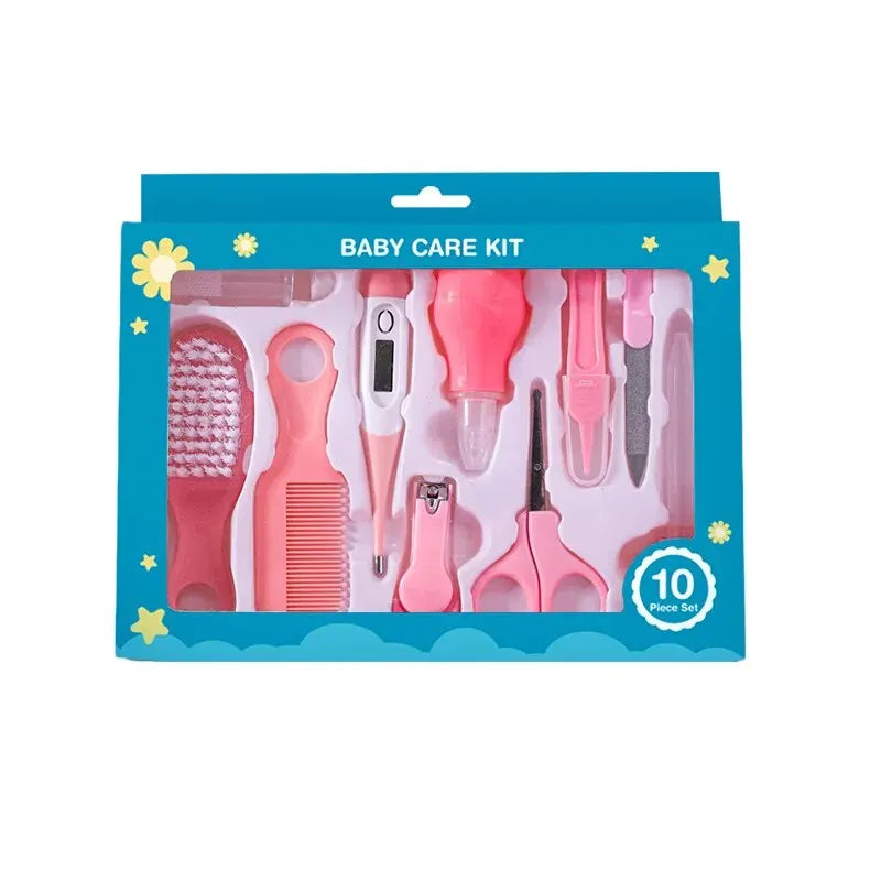 Kit de soins quotidiens pour nouveau-né, 10 pièces, brosse de toilettage pour bébé, peigne, coupe-ongles sûr, cadeau pour bébé