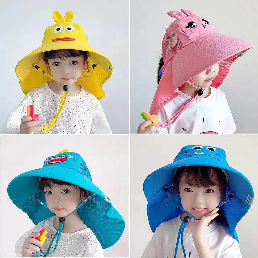 Kid Hat Summer Cap Sun Kindergarten Children UV Protection Baby Boys Girls Sun Caps Going Out Beach Large Brim Fisherman M9