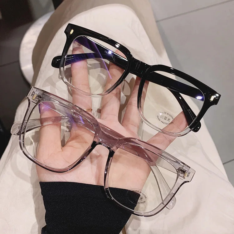 New Clear Lens Near Sight Myopia Glasses Large Sqaure Minus Diopter Eyewear Fashion Ultralight Trendy Eyeglasses for Men Women