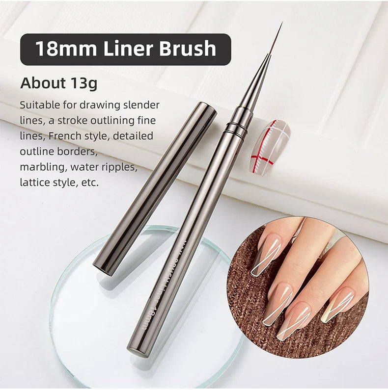 5PCS Nail Art Liner Brushes Hand Painted Brush Acrylic UV Gel Colours Paints Builder Drawing Pen DIY Manicure Design Accessories