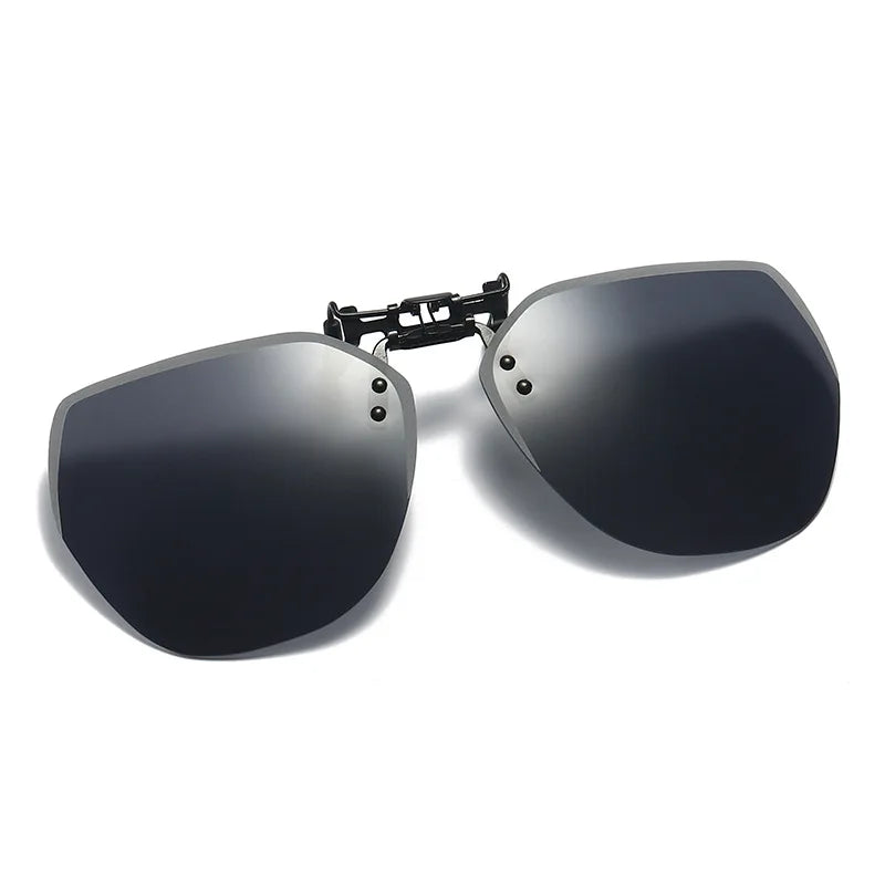 Oversized Polarized Clip-on Sunglasses Men Frameless Filter UV400 Protection Polygon Eyewear Clip Lens Sun Glasses