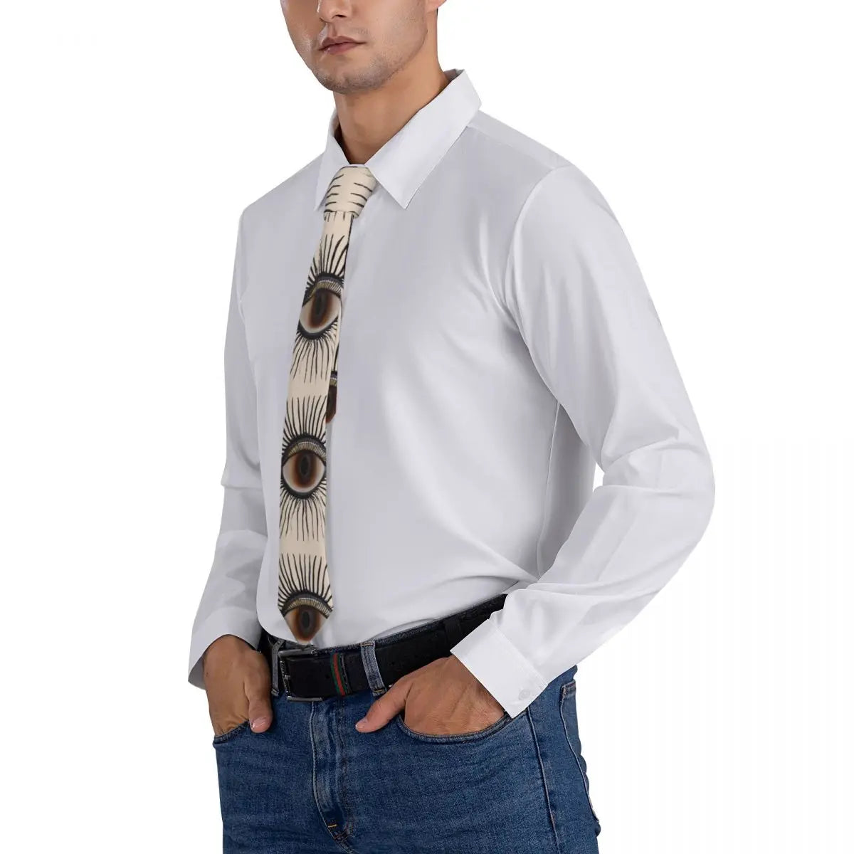 Cravate pour homme avec œil Illuminati, nouvelle impression 3D, style rétro décontracté, accessoire de qualité pour mariage