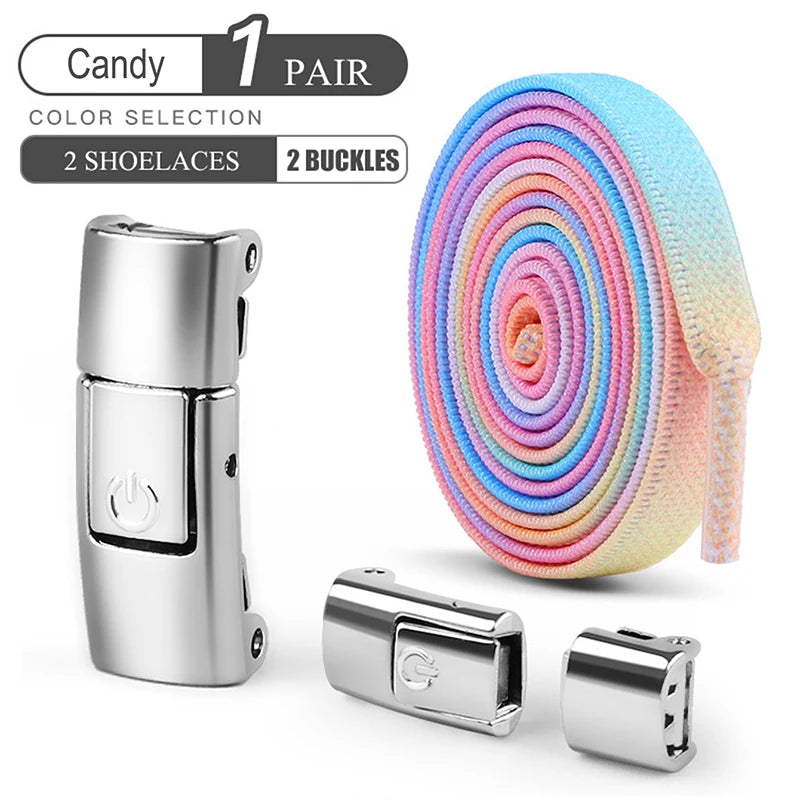 Lacets élastiques sans nœuds pour chaussures de sport, 8 mm, plats et larges, pour enfants et adultes