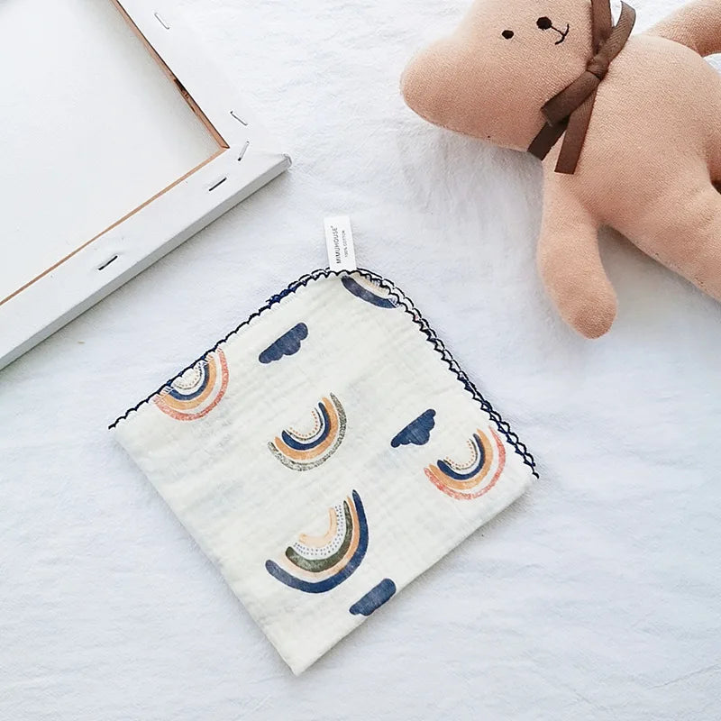 Cotton Baby Face Towel Newborn Baby Items 4 Layer Muslin Baby Bibs Handkerchief Soft Saliva Towel Triangle Feeding Burp Cloths