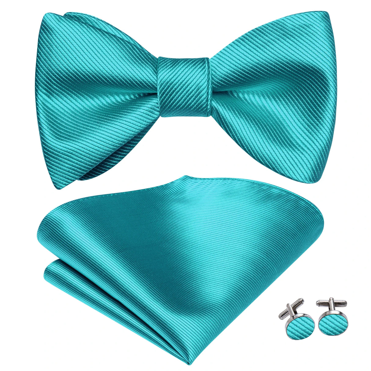 Dropshipping Jacquard Silk Mens Self Bow Tie Hanky Cufflinks Set Male Butterfly Knot Bowtie Wholesale for Male Wedding Business