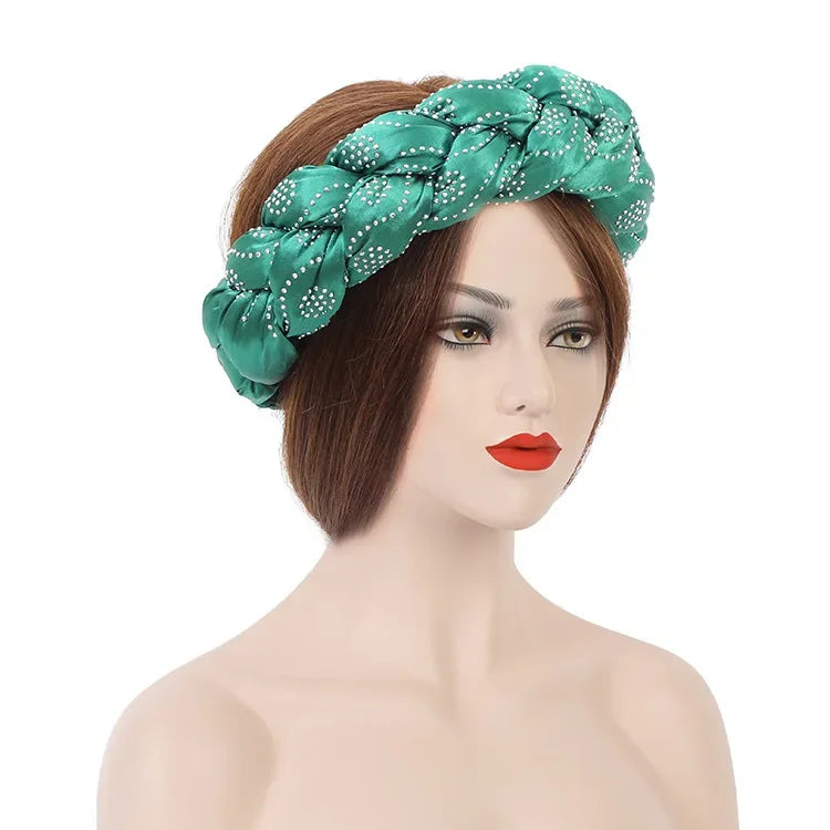Fashion Candy Color Braids Twist Headbands for Women African Headwear Elastic Hair Bands Ladies Turban Female Bandage Headwrap