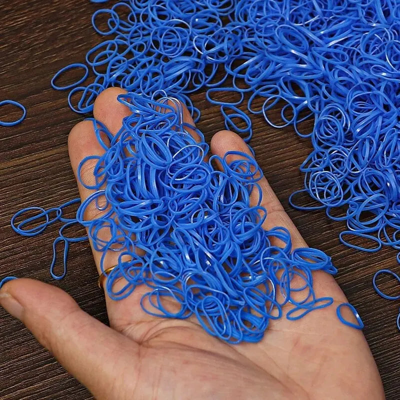 Lot de 1 000 élastiques à cheveux en nylon pour filles, accessoires pour cheveux, queue de cheval, ornements pour enfants