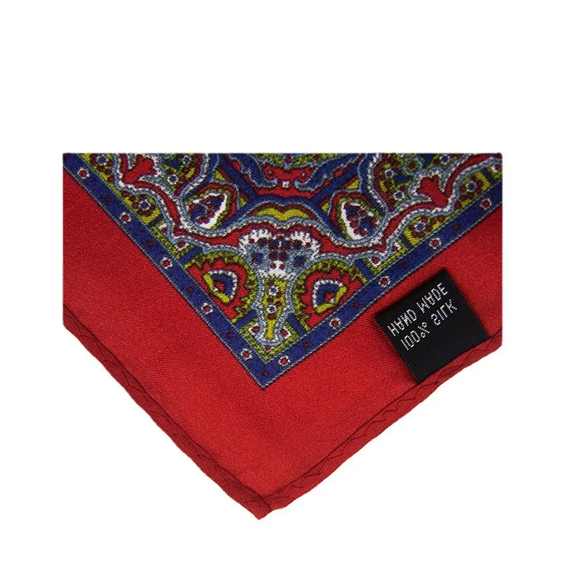 Men 100% silk pocket square print real satin small square scarf gentleman business suit shirt chest scarf handkerchief 30*30 cm