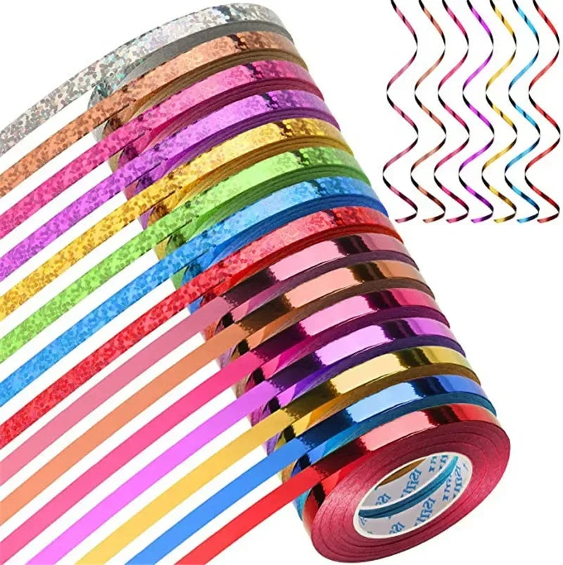 10Meter/Rolls 5mm Balloon Ribbon Party Birthday Wedding Accessorie Laser Chain Satin Ribbons Crafts DIY Decoration