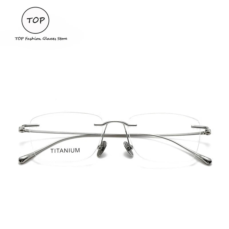 Fashionable and Simple Frameless Titanium Alloy Business Men's Glasses Personalized High-quality Women's Frames Suitable Myopia