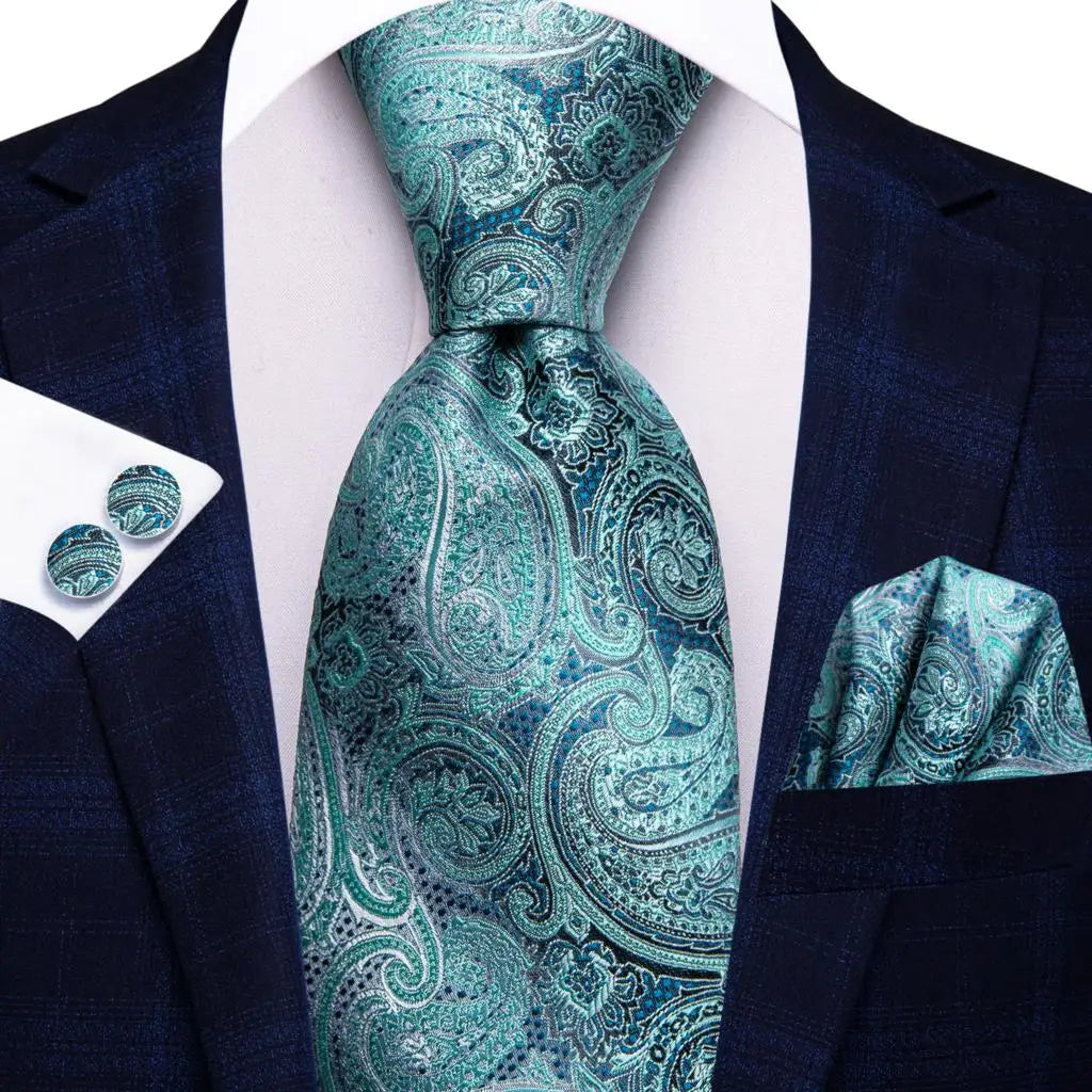 Hi-Tie Cravate de mariage en soie pour homme, motif cachemire, couleur unie, rose, corail, design tendance, qualité, mouchoir, bouton de manchette, fête d'affaires