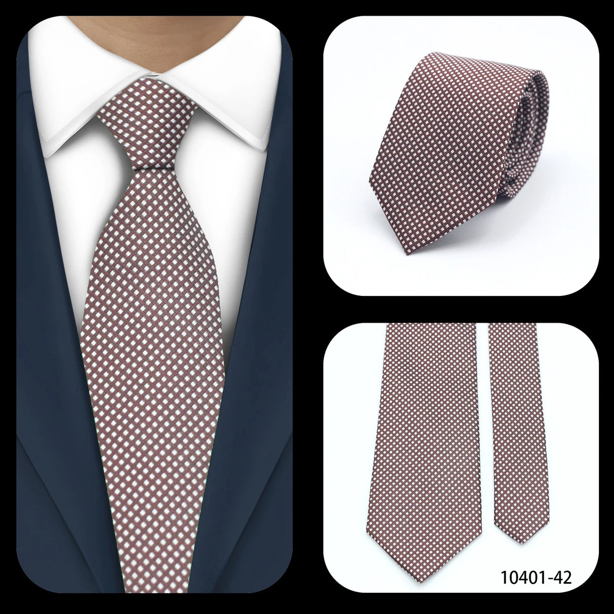 Cravate de luxe LYL 7 cm en jacquard à pois rouges pour affaires, accessoires occidentaux, cadeau pour invités de mariage, articles de cravate Bolus