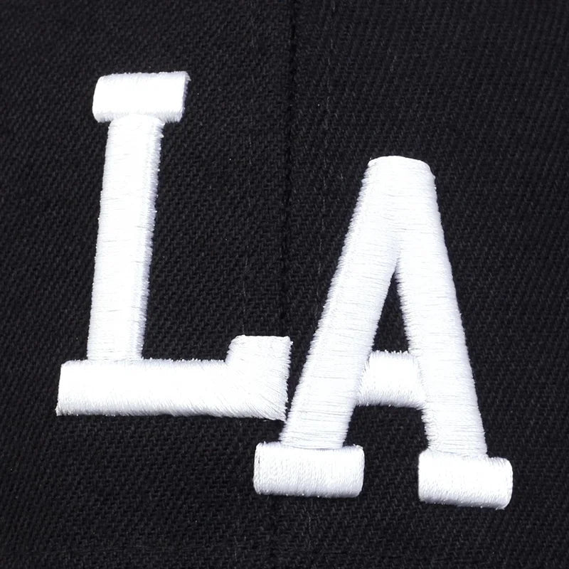 Casquette de baseball unisexe brodée avec lettres « La » pour le printemps et l'automne, chapeau décontracté réglable pour l'extérieur, chapeau de protection solaire
