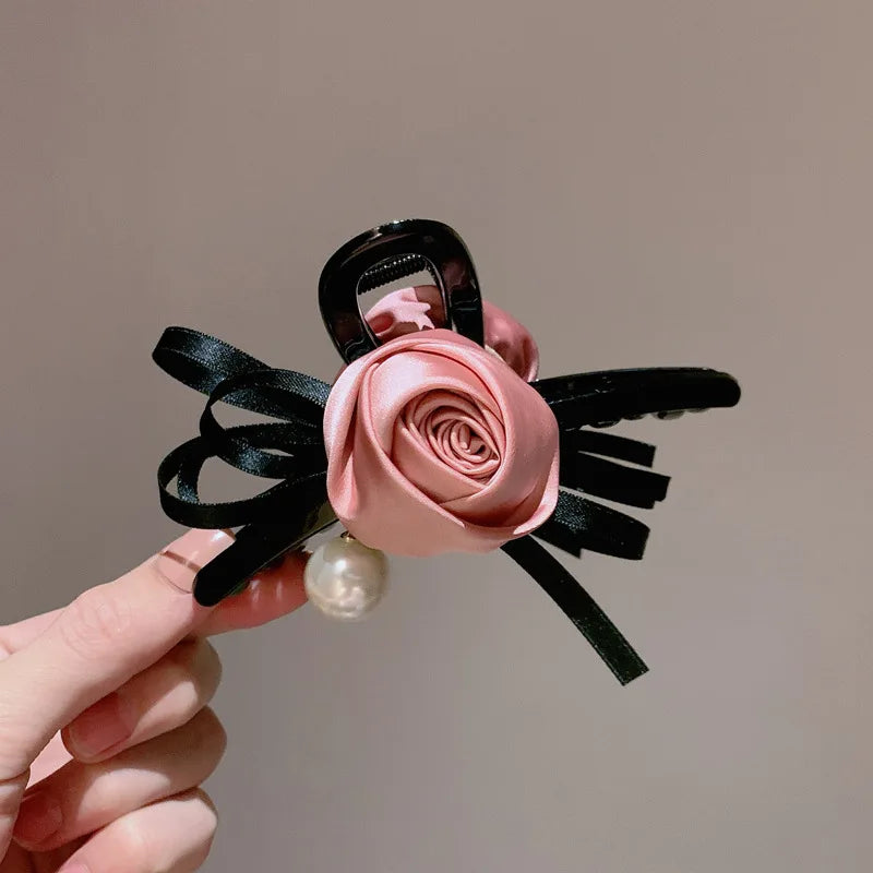 13cm Rose Shark Clip Large hair claw Elegant High-Grade Hair Accessories Pinzas Para El Cabello Заколка Для Волос
