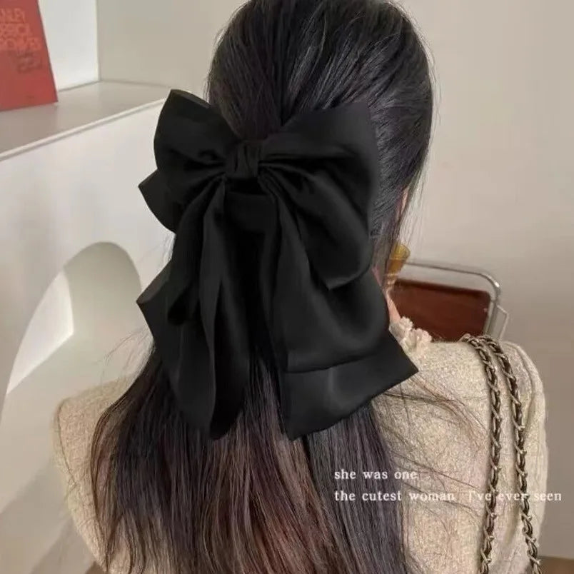 New Korean Big Size Bow Hair Clip Claw Clamp Women High Ponytail Barrettes Headwear Girls Women Hair Accessories