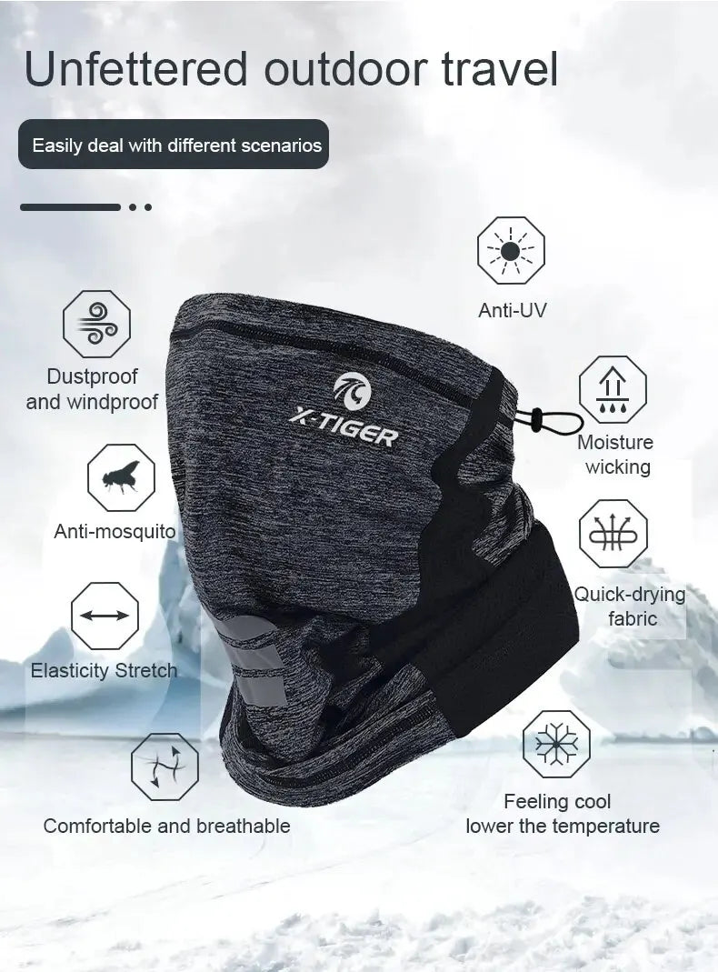 X-TIGER Masque de cyclisme absorbant la transpiration Respirant Pêche Entraînement Sport Foulard Cache-cou Bandana d'été