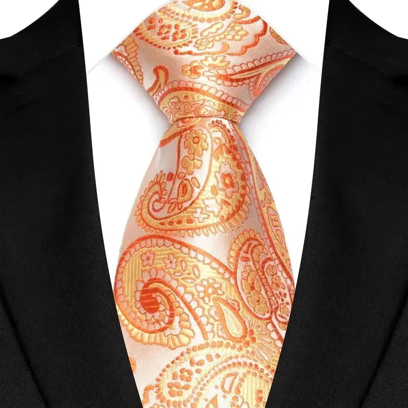 Cravate classique en cachemire pour homme, motif floral de luxe, motif à pois, 8 cm, jacquard, pour homme, pour affaires, mariage, fête, accessoire de tous les jours